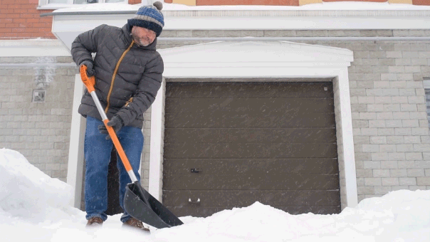 Man shoveling snow