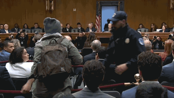 Protestor Dragged Out Noem Hearing