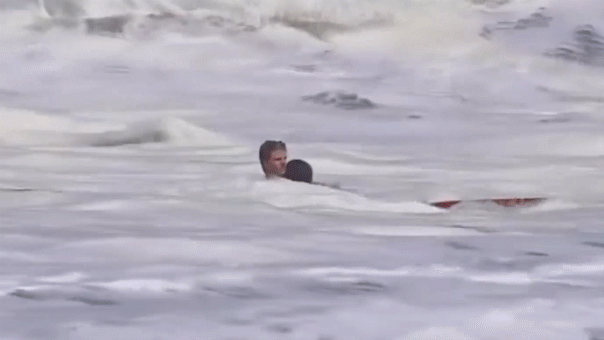 A heroic 16-year-old lifeguard repeatedly disappeared beneath towering waves while refusing to let go of a child swept into dangerous California surf.